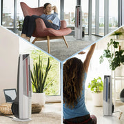 Lasko FHV820 All Season High Velocity Bladeless Fan & Ceramic Space Heater with Remote, White