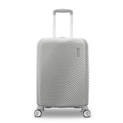 American Tourister Color Waves Carry On Expandable Luggage Suitcase with 360-Degree Dual Spinner Wheels, Silver