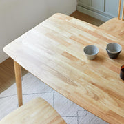 Susuzi 47in Solid Oak Dining Table, Mid-Century Modern Wood Kitchen Table, Natural Finish