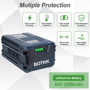BOTKK LB60A00 60V 2.5Ah Lithium Ion Power Tool Battery Compatible with Greenworks Pro Cordless Lawn Mower and Leaf Blower