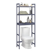 3-Tier Over-The-Toilet Space Saver Organizer Rack, Bamboo, Grey