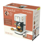 Beautiful 19390 Slim Espresso Maker with 20-Bar Pressure, White Icing