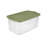 Sterilite 113 L EZ Carry Tote, Clear/Sage Legume