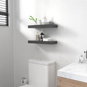 Ballucci Floating Shelf Set of 2, 24 in Long, 6 in Deep, White Engineered Wood with Invisible Metal Brackets, HAFS02W-2