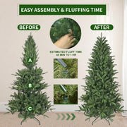Fir Artificial Christmas Tree 7.5FT w/3728 PE&PVC Mixed Branches  Bringstar Xmas Tree Hinged