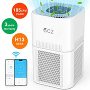 GCZ AP302 390 Sq. ft Smart WiFi HEPA Filter Air Purifier, White