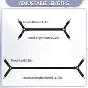 Armscye 6 Pack Adjustable 2 Way Bed Sheet Straps Clips, Elastic Fitted Sheet Tightener, Mattress Corner Fasteners Holder