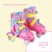 Peppa Pig ARO104708-912 Kids Adjustable Trainer Roller Skates, Pink, Size 9-12, Beginner Indoor and Outdoor