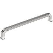 Signature Hardware Inigo 12 Inch Center to Center Polished Chrome Appliance Pull with Ribbed Handle and Classic Beveling, Zinc, 954052-12