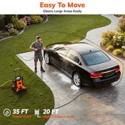 Keenstone Electric Pressure Washer, 4000 PSI, 2.8 GPM, Adjustable Nozzle 0-120, 35FT Cord, 20FT Hose, Foam Cannon, Lockable Wheels