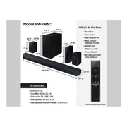 Samsung 5.1 Channel Sound Bar with Wireless Subwoofer, Q-Symphony, Dolby Atmos Audio, Black, HW-Q65C/ZA