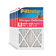 Filtrete Furnace Air Filter 14x25x1, MPR 1000, MERV 11 Allergen Defense, 6 Pack