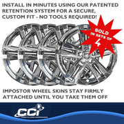Coast To Coast Automotive Wheel Cover, Impostor 18 Inch Chrome ABS Plastic, 5 Spokes, Snap-On Center Retention, Set of 4, IMP449X