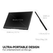 ViewSonic VX1754 17.3 Inch IPS LED FHD Portable Gaming Monitor, 144Hz Refresh Rate, AMD FreeSync, USB-C with 60W Charging, Mini HDMI, Black