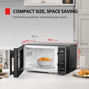 Toshiba Countertop Microwave Oven, 0.9 Cu Ft, 900W, 6 Preset Menus, Child Lock, Defrost, Mute Function, Black Stainless Steel, 10.6 Inch Turntable, ML4-EM09PA(BS)