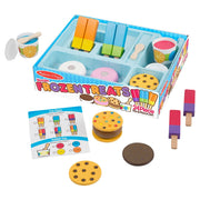 Melissa & Doug 50650 24 Pcs Wooden Frozen Treats Ice Cream Play Set - Play Food & Accessories