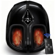 Caveen Shiatsu Feet Massager Machine with Heat, 4 Modes, 5 Intensities, Auto-Off Timer, Black
