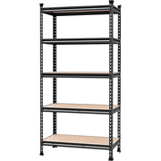 WorkPro 5-Tier Adjustable Metal Storage Shelving Unit, 36in W x 18in D x 72in H, Heavy Duty Shelf with Particle Board, 4000 lbs Load Capacity, Black/Silver