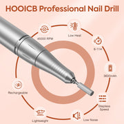 HOOICB V5 45000rpm Professional Drills for Acrylic Nails, White