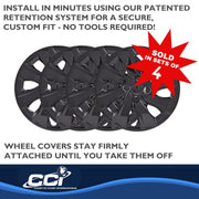 Coast2Coast Automotive Wheel Cover, 15in Black Gloss Painted Bolt-On Set of 4 for 2018-2020 Kia Rio, CCI-54915BLK