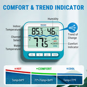 Bluescape WT211BW Wireless Digital Pool Thermometer, IPX8 Waterproof, 500FT Range, Blue