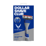 Dollar Shave Club 95240707 Air Force Branch Shaving Set with Textured Diamond Grip Handle, Pivoting Head, 2 Signature 6 Blade Razors