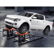WheelX 2 Pieces 5T 11000lbs Hydraulic Car Ramps, Black