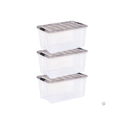 IRIS 84672810 72qt Stack & Pull Plastic Storage Bin Set of 3
