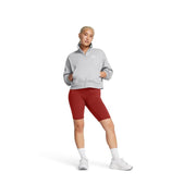 Under Armour Womens UA Icon Fleece Oversized Half Zip Sweatshirt, Ultra-Soft Cotton Blend, Midweight Fleece, Mod Gray Light Heather-White, Medium, 1386460