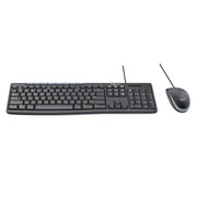 Logitech MK200 Media Keyboard and Mouse Combo, Wired USB, Full-Size Layout with Number Pad, One-Touch Media Controls, High-Definition Optical Mouse, Spill-Resistant, Black, 920-002714