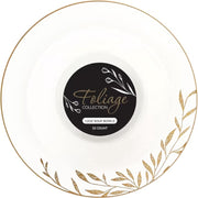 PLASTICPRO 124329 Elegant Plastic Dinner Plates White & Gold Contemporary Plastic Silverware, 128 Pack