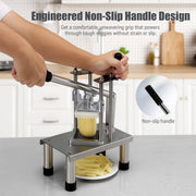 Lemonenergy Commercial Vegetable Fruit Chopper Food Dicer with 1/4, 3/8, 1/2 Inch Stainless Steel Blades, Aluminum Alloy Frame, Silver