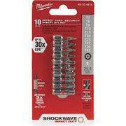 Milwaukee 48-32-4618 10 Piece SHOCKWAVE Impact Insert Bit Torx Security Set, 10 Pc