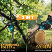 UNTIMATY Cordless Electric Chainsaw, 12 Inch, 1200W Motor, Automatic Chain Oiler, Tool-less Chain Tensioning, Blue