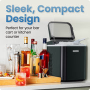 Iceman Compact Countertop Pebble Ice Maker, 26 lb Daily Production, Self-Cleaning, Black, RJ56-PB-V2