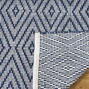Safavieh Montauk Kimberlyn Geometric Diamond Cotton Area Rug, Turquoise Ivory, 3 ft x 5 ft, Handmade, Low Pile, MTK811H-3