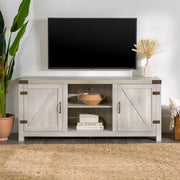 Woven Paths WM58BDSDST Modern Farmhouse Barn Door TV Stand for TVs up to 65