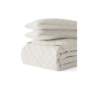 Casual Comfort Diamond Stitch Quilt Set - Natural