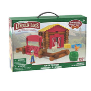 Basic Fun 00858  Lincoln Logs Fun On The Farm 102 Parts  Real Wood Logs - Ages 3+