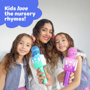 Move2Play Kids Karaoke Microphone, Bluetooth, 15 Pre-Loaded Nursery Rhymes, Four Voice Effects, Rechargeable Battery, Portable, Ages 2+