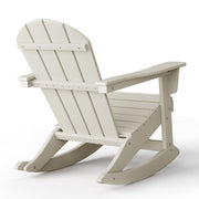 WestinTrends Malibu Outdoor Patio Porch Rocking Adirondack Chair, Weather-Resistant Poly Lumber, Sand, 350 lb Support, WWT01201