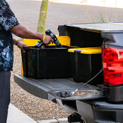 IRIS 500277 60qt Storage Bin with Secure Latching Buckles, Black/Yellow