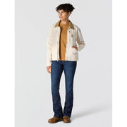 Carhartt Women's Iconic Crawford Detroit Work Jacket, Rugged Flex Stretch Canvas, Natural, Loose Fit, Corduroy-Lined Collar, 2X, 106208
