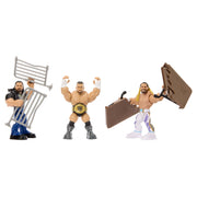 WWE Knuckle Crunchers WrestleMania Action Figures Set with 3 Figures, Launcher, 4 Ringside Accessories, Multicolor, JLH07