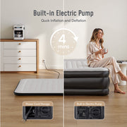 Airefina King Size Air Mattress, 20in Height, Built-in Electric Pump, Waterproof Flocked Top, Portable with Carry Bag, Supports 700 lb