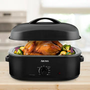 Aroma ART-718BH 18Qt. Roaster Oven with High-Dome Lid, Black