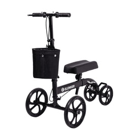 Elenker Knee Scooter Medical Mobility Aid with Steerable Foldable Frame, Memory Foam Knee Pad, Locking Brakes, Black