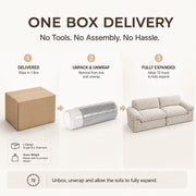 Neche Boneless Sofa Couch, 114 Inch, Deep Seat, Soft Camel Corduroy, 4-Seater