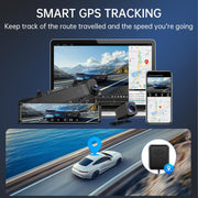 UDH VT15 4K UHD Dual Dash Cam Front and Rear, 12 in Touch Screen Mirror, Night Vision, Voice Control, G-Sensor, Includes 32GB SD Card