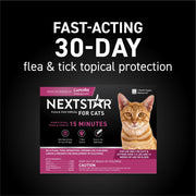 NextStar 60110 Flea & Tick Topical Prevention for Cats over 3.5 lbs, 3-Month Supply